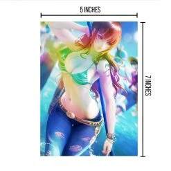 Mily One Piece Nami Pin Up "5 X 7" Metallic Glossy Art Print Lifestyle