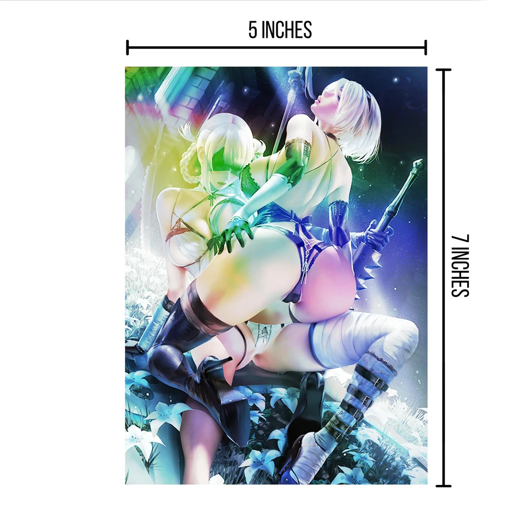 Mily NieR:Automata Kaine & 2B "5 X 7" Metallic Glossy Art Print Lifestyle 4 Mily NieR:Automata Kaine & 2B "5 X 7" Metallic Glossy Art Print Lifestyle