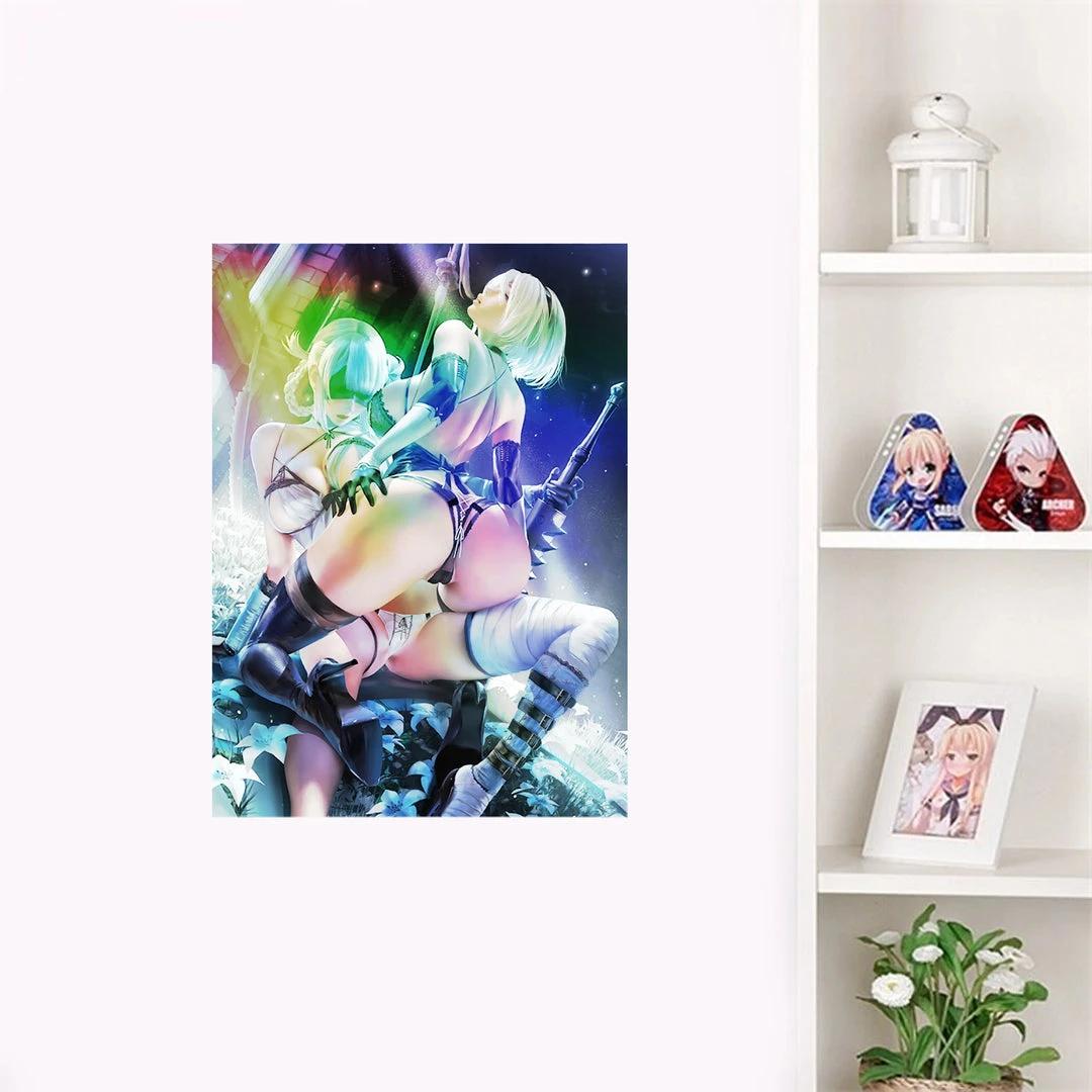 Mily NieR:Automata Kaine & 2B "5 X 7" Metallic Glossy Art Print Lifestyle 5 Mily NieR:Automata Kaine & 2B "5 X 7" Metallic Glossy Art Print Lifestyle