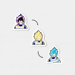 Mily Dragon Ball Super Vegeta Saiyan Forms Lenticular Sticker