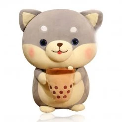 Mily Accessories Gray Shiba Boba 20-in Plush