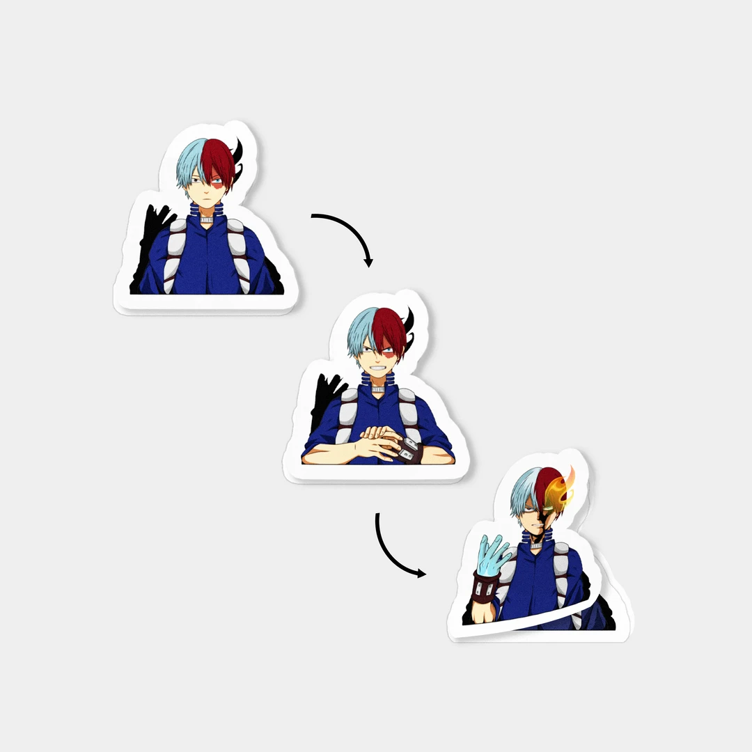 Mily My Hero Academia Todoroki Powers Lenticular Sticker Home Décor 4 Mily My Hero Academia Todoroki Powers Lenticular Sticker Home Décor
