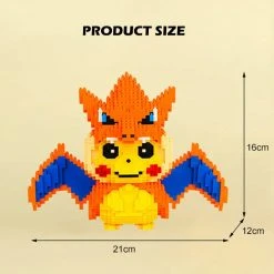 Mily Figures Pokémon Pikachu Charizard Block Toy