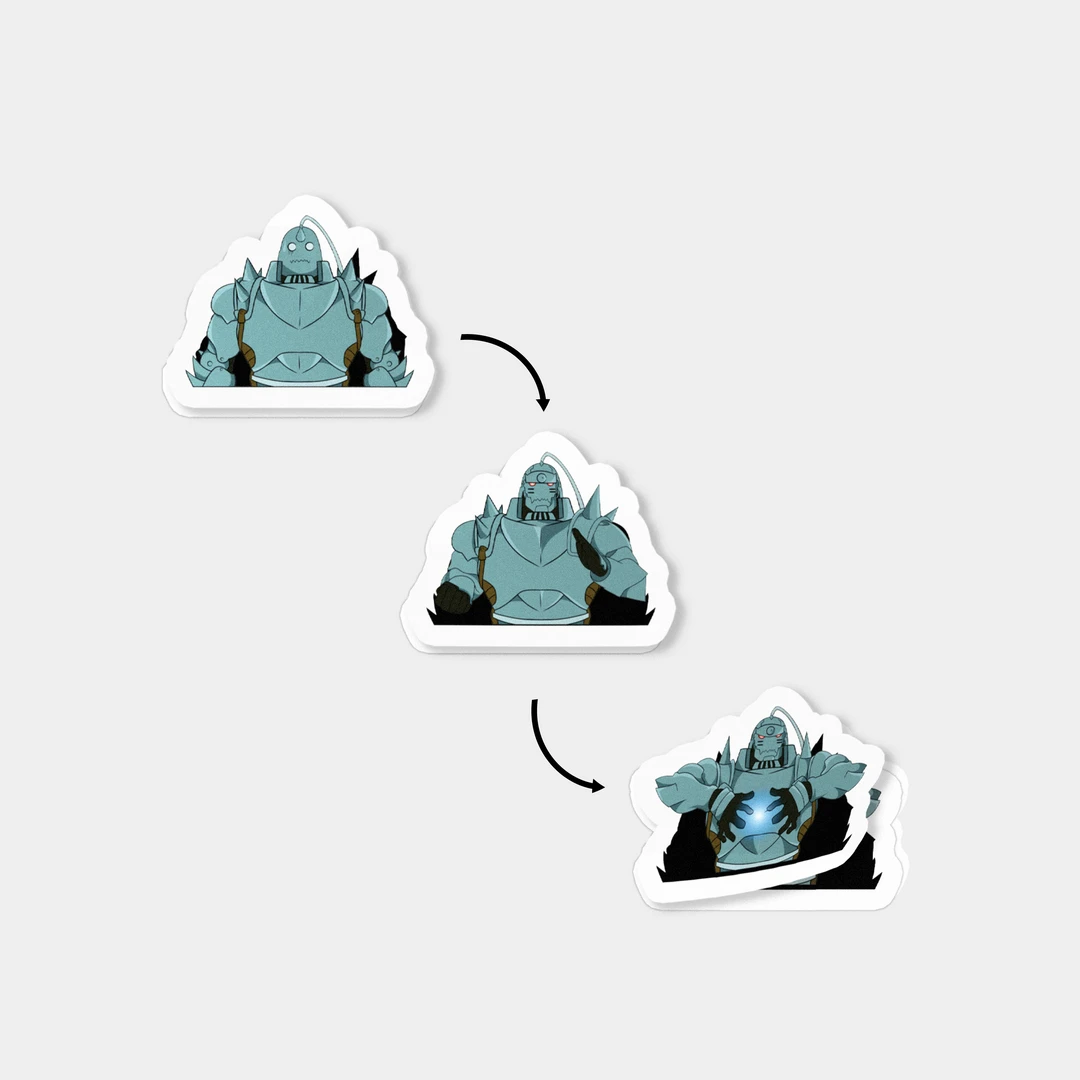 Mily Fullmetal Alchemist Alphonse Elric Lenticular Sticker Home Décor 4 Mily Fullmetal Alchemist Alphonse Elric Lenticular Sticker Home Décor