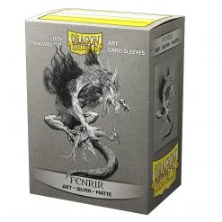 GTS TCG Supplies DRAGON SHIELD CARD SLEEVES: MATTE SILVER ART- FENRIR