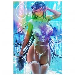 Mily Pokemon Nessa Night Out "5 X 7" Metallic Glossy Art Print Lifestyle