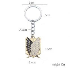 Mily Accessories Attack On Titan Survey Corps Gold Metal Keychain