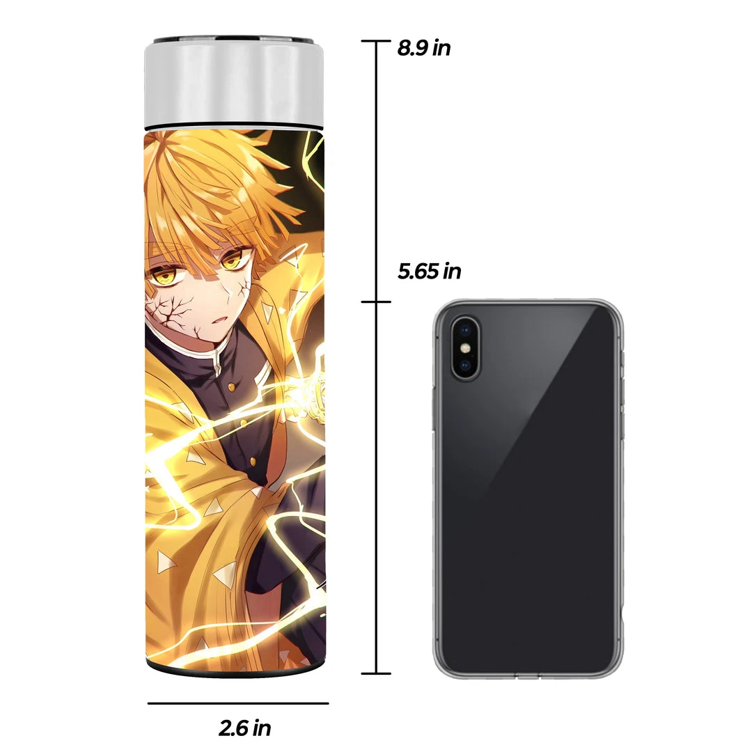 Mily Lifestyle Demon Slayer Zenitsu Thunder Breathing Temperature Display Thermal Bottle 4 Mily Lifestyle Demon Slayer Zenitsu Thunder Breathing Temperature Display Thermal Bottle