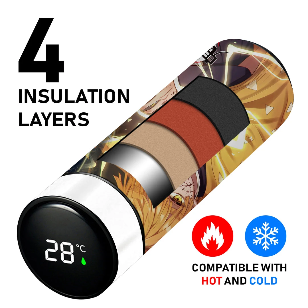 Mily Lifestyle Demon Slayer Zenitsu Thunder Breathing Temperature Display Thermal Bottle 7 Mily Lifestyle Demon Slayer Zenitsu Thunder Breathing Temperature Display Thermal Bottle