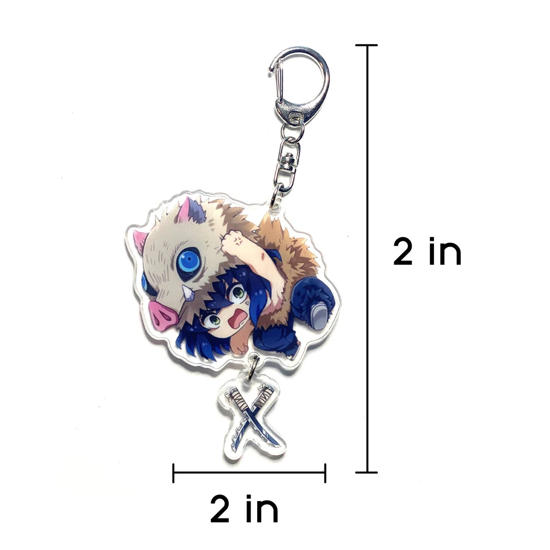 Mily Accessories Demon Slayer Inosuke Dangle Acrylic Keychain 4 Mily Accessories Demon Slayer Inosuke Dangle Acrylic Keychain