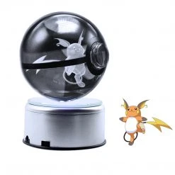 Mily Pokemon Raichu LED Crystal Ball Figures