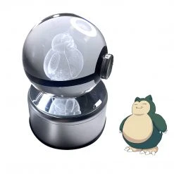 Mily Pokemon Snorlax LED Crystal Ball Figures