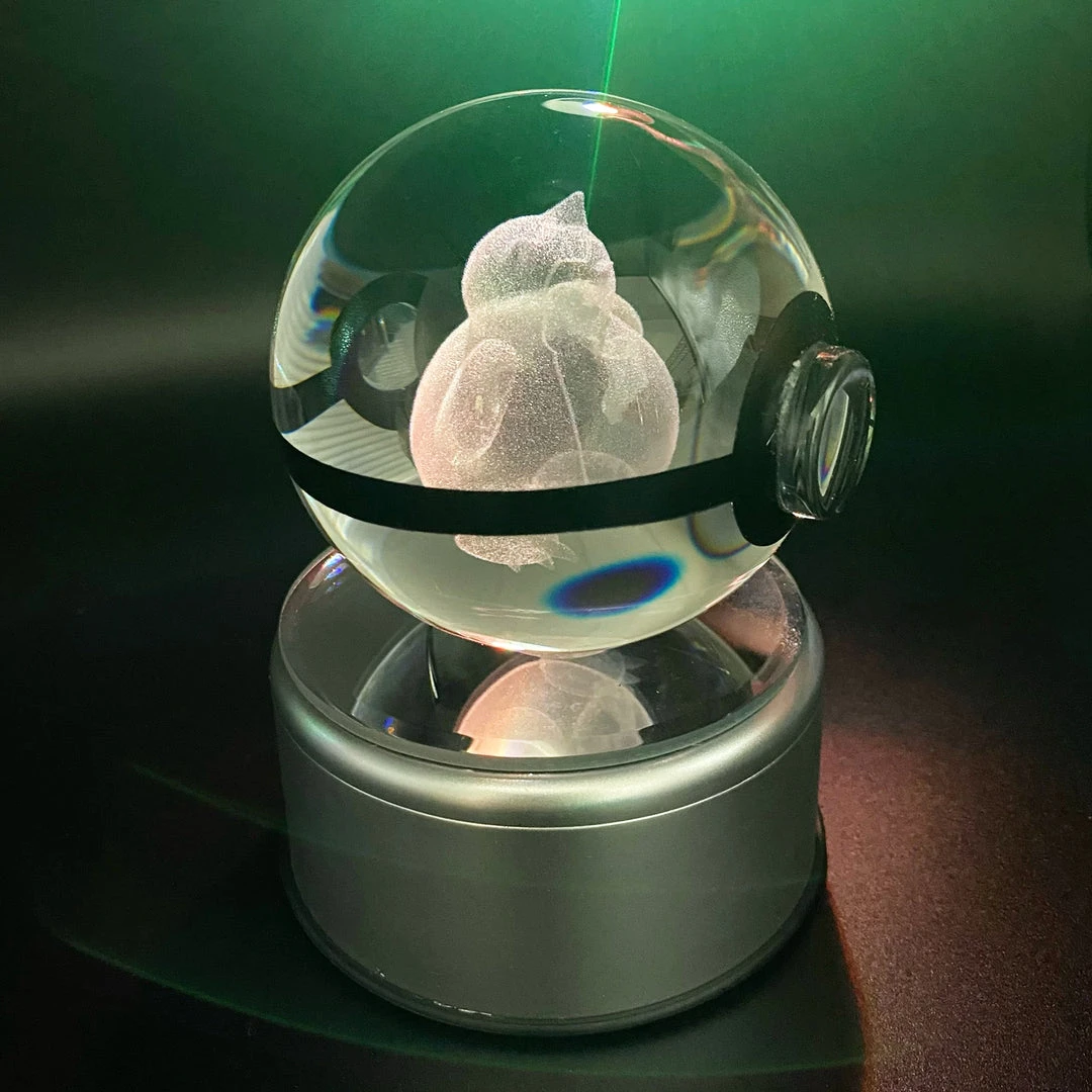 Mily Pokemon Snorlax LED Crystal Ball Figures 8 Mily Pokemon Snorlax LED Crystal Ball Figures