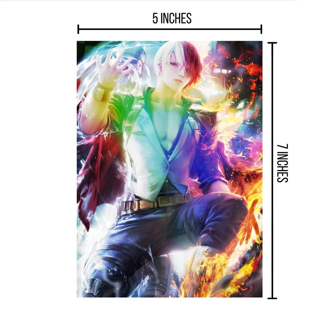 Mily My Hero Academia Shoto Todoroki "5 X 7" Metallic Glossy Art Print 4 Mily My Hero Academia Shoto Todoroki "5 X 7" Metallic Glossy Art Print