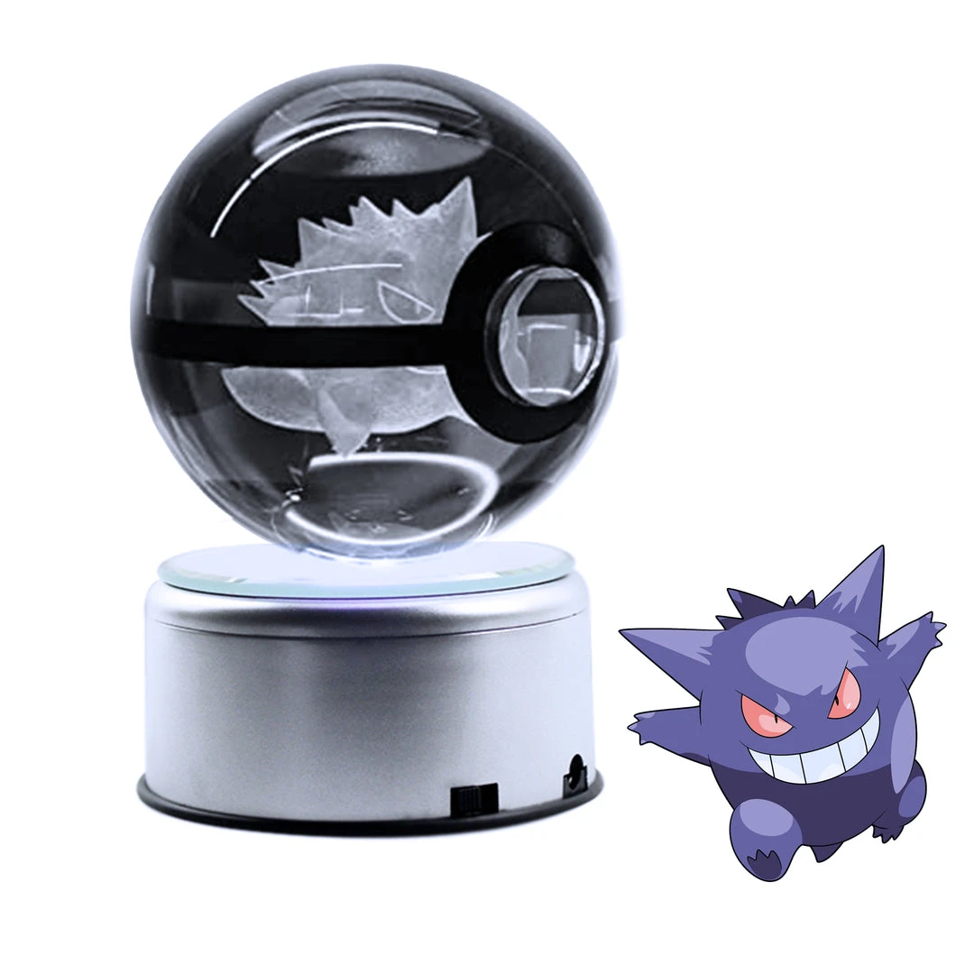 Mily Pokemon Gengar LED Crystal Ball Figures 3 Mily Pokemon Gengar LED Crystal Ball Figures