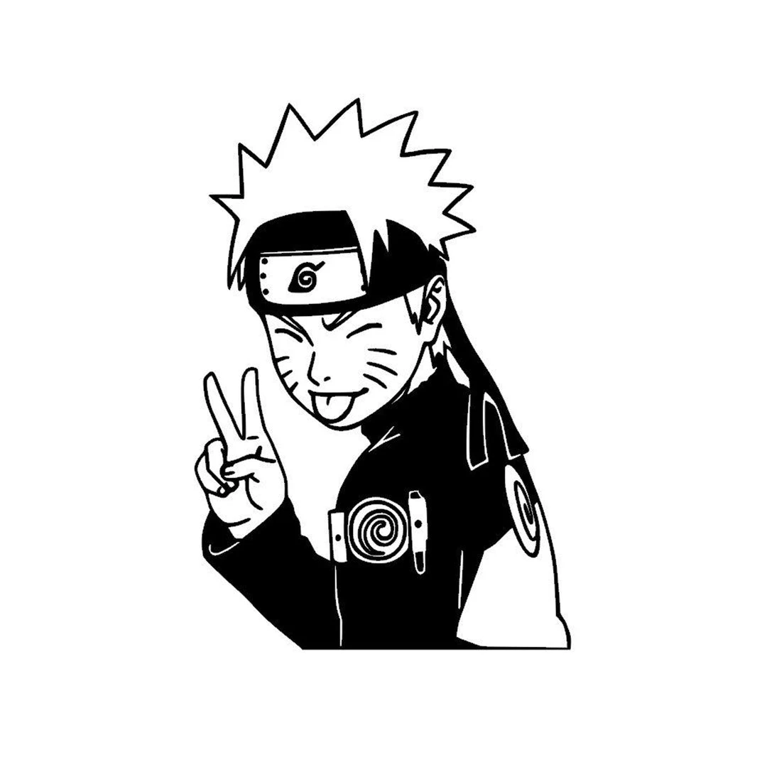 Mily Naruto: Shippuden Naruto Peace Black & White Sticker Home Décor 3 Mily Naruto: Shippuden Naruto Peace Black & White Sticker Home Décor