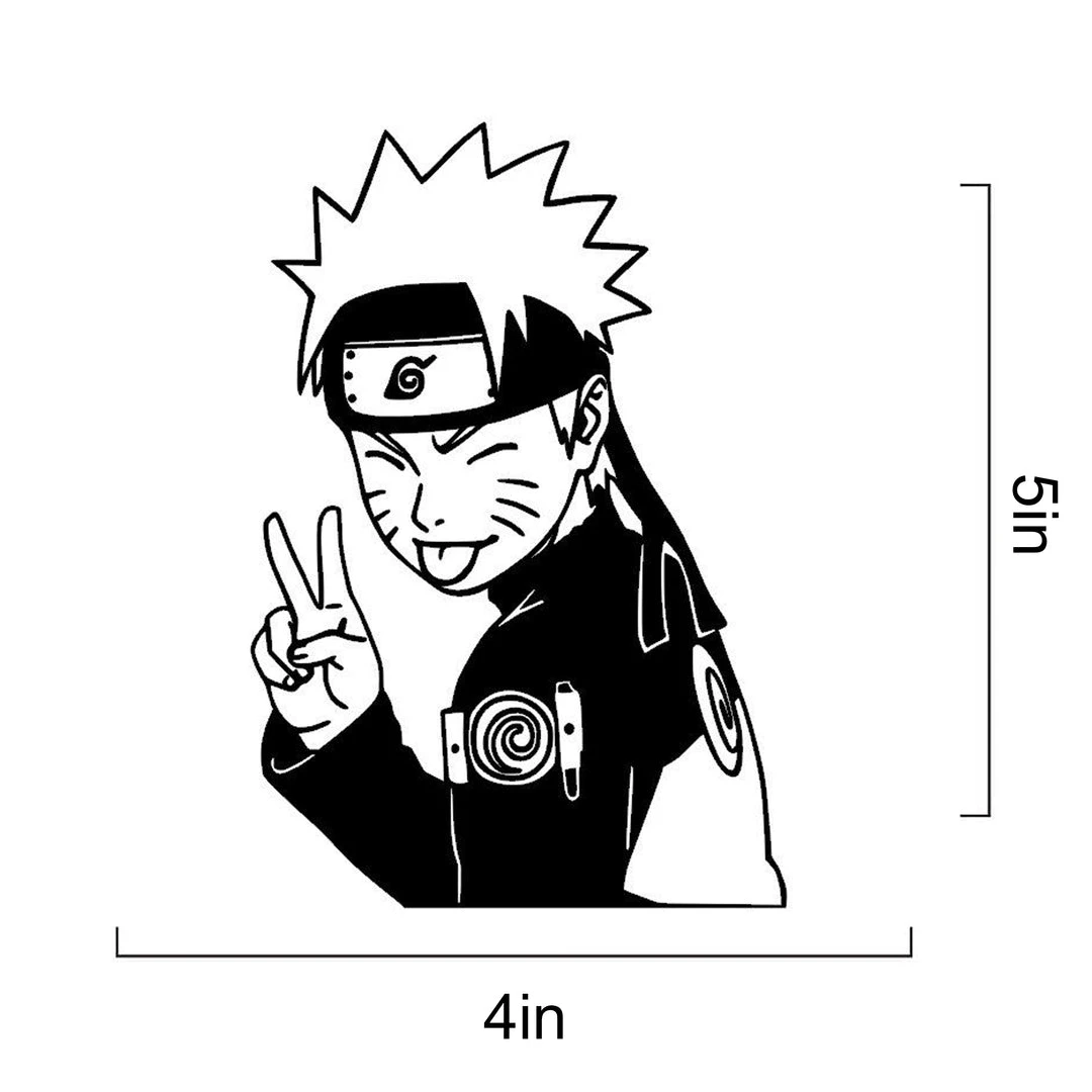 Mily Naruto: Shippuden Naruto Peace Black & White Sticker Home Décor 4 Mily Naruto: Shippuden Naruto Peace Black & White Sticker Home Décor