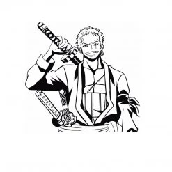 Mily One Piece Roronoa Zoro Black And White Sticker Home Décor
