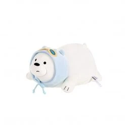 Mily We Bare Bears Ice Bear W/ Headwrap Laying Plush Accessories