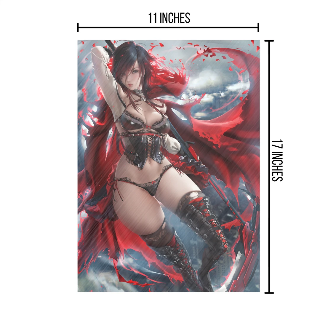 Mily RWBY Ruby Rose Pin Up "11 X 17" Aluminum Art Print Lifestyle 5 Mily RWBY Ruby Rose Pin Up "11 X 17" Aluminum Art Print Lifestyle