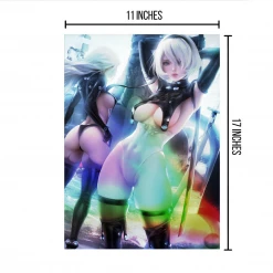 Mily Lifestyle NieR × Gantz Crossover A2 & 2B Ver. 2 "11 X 17" Metallic Glossy Art Print