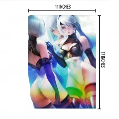 Mily NieR:Automata 2B& A2 Reflection "11 X 17" Metallic Glossy Art Print