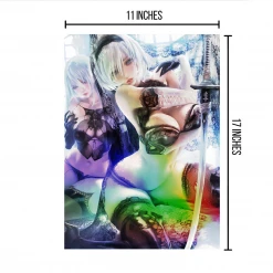 Mily Lifestyle NieR: Automata A2 & 2B Full Lace Ver. 2 "11 X 17" Metallic Glossy Art Print