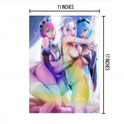 Mily Re:Zero Girls Ver. 2 "11 X 17" Metallic Glossy Art Print Lifestyle