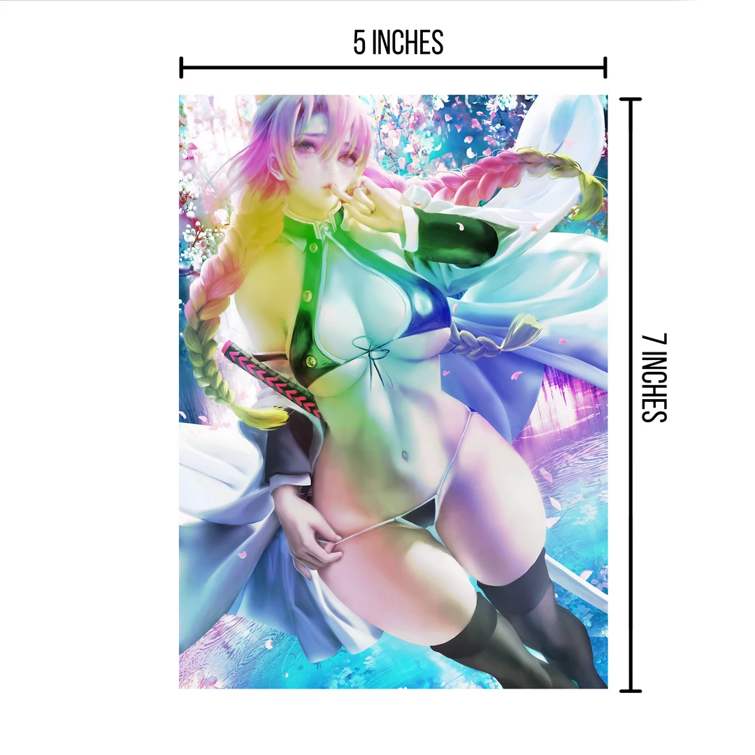 Mily Demon Slayer Mitsuri Kanroji Pin Up "5 X 7" Metallic Glossy Art Print 4 Mily Demon Slayer Mitsuri Kanroji Pin Up "5 X 7" Metallic Glossy Art Print