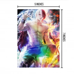 Mily My Hero Academia Shoto Todoroki "5 X 7" Metallic Glossy Art Print Ver. 2 Lifestyle