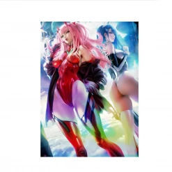 Mily Darling In The FranXX × Evangelion Zero Two & Ichigo "5 X 7" Metallic Glossy Art Print Lifestyle
