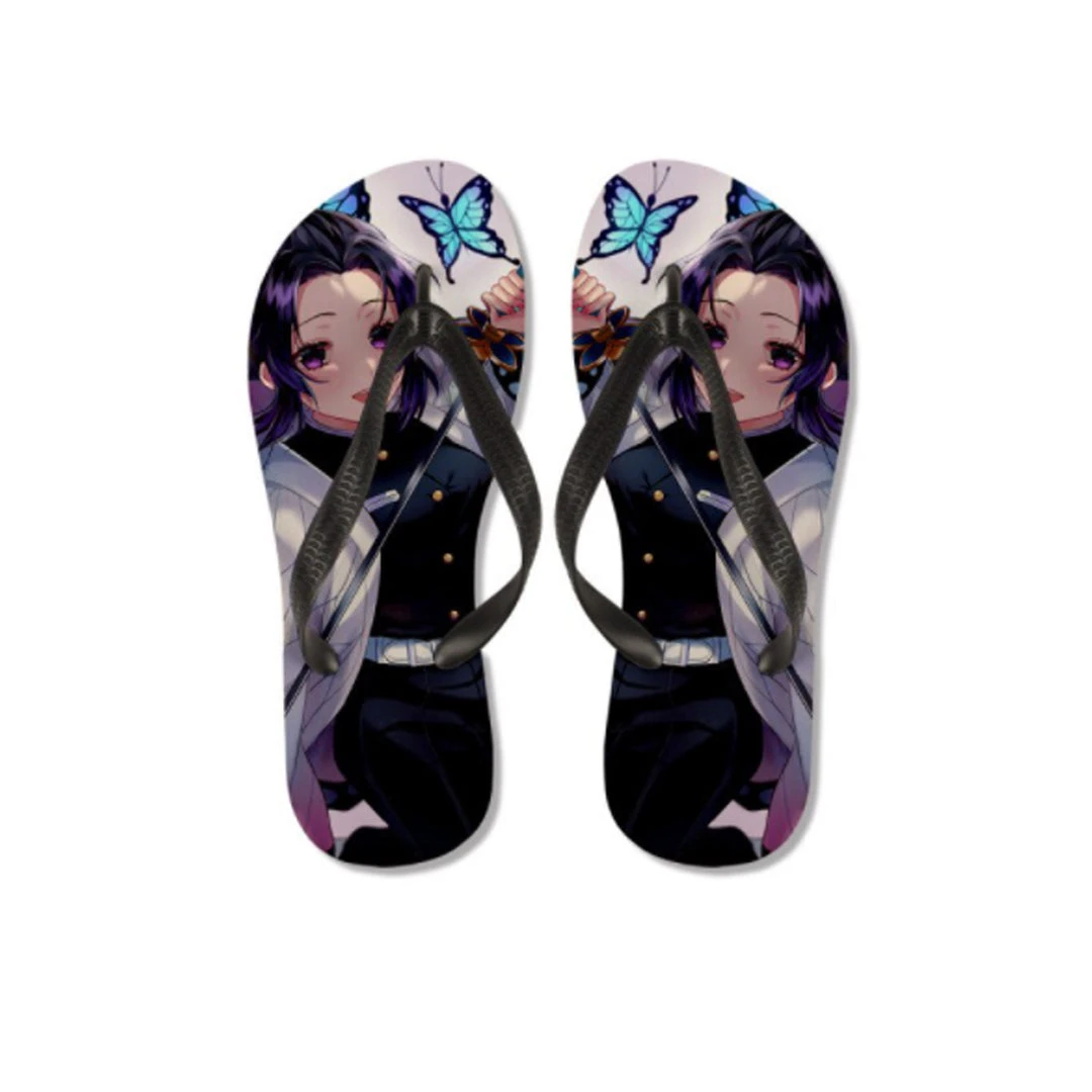 Mily Apparel Demon Slayer Shinobu Kocho Flip Flops 3 Mily Apparel Demon Slayer Shinobu Kocho Flip Flops
