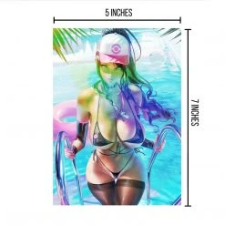 Mily Lifestyle Pokemon Hilda Poolside "5 X 7" Metallic Glossy Art Print