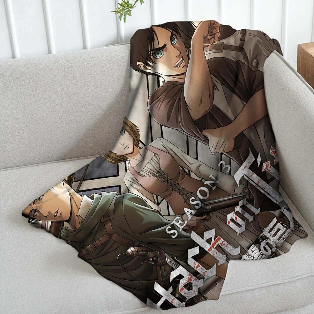 Mily Attack On Titan Season 3 Throw Blanket Lifestyle 6 Mily Attack On Titan Season 3 Throw Blanket Lifestyle