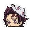 Mily Home Décor Demon Slayer Tanjiro Mask Peeker Sticker