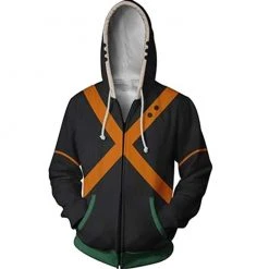 Mily My Hero Academia Bakugo Hero Suit Zip Up Hoodie