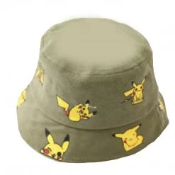 Mily Apparel Pokemon Pikachu Allover Print Green Bucket Hat
