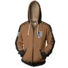Mily Attack On Titan Survey Corps Brown Zip Up Hoodie Apparel 2 Mily Attack On Titan Survey Corps Brown Zip Up Hoodie Apparel