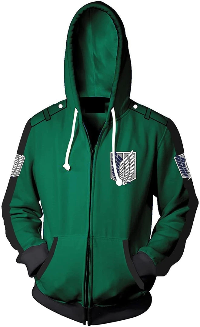 Mily Apparel Attack On Titan Survey Corps Green Zip Up Hoodie 3 Mily Apparel Attack On Titan Survey Corps Green Zip Up Hoodie