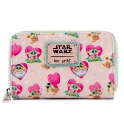 Accessories Loungefly Star Wars Mandalorian Grogu Valentines Ziparound Wallet