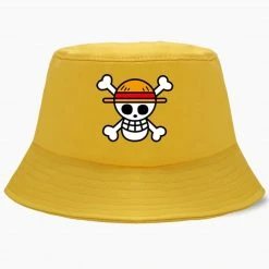 Mily One Piece Straw Hat Pirates Bucket Hat - Yellow Apparel
