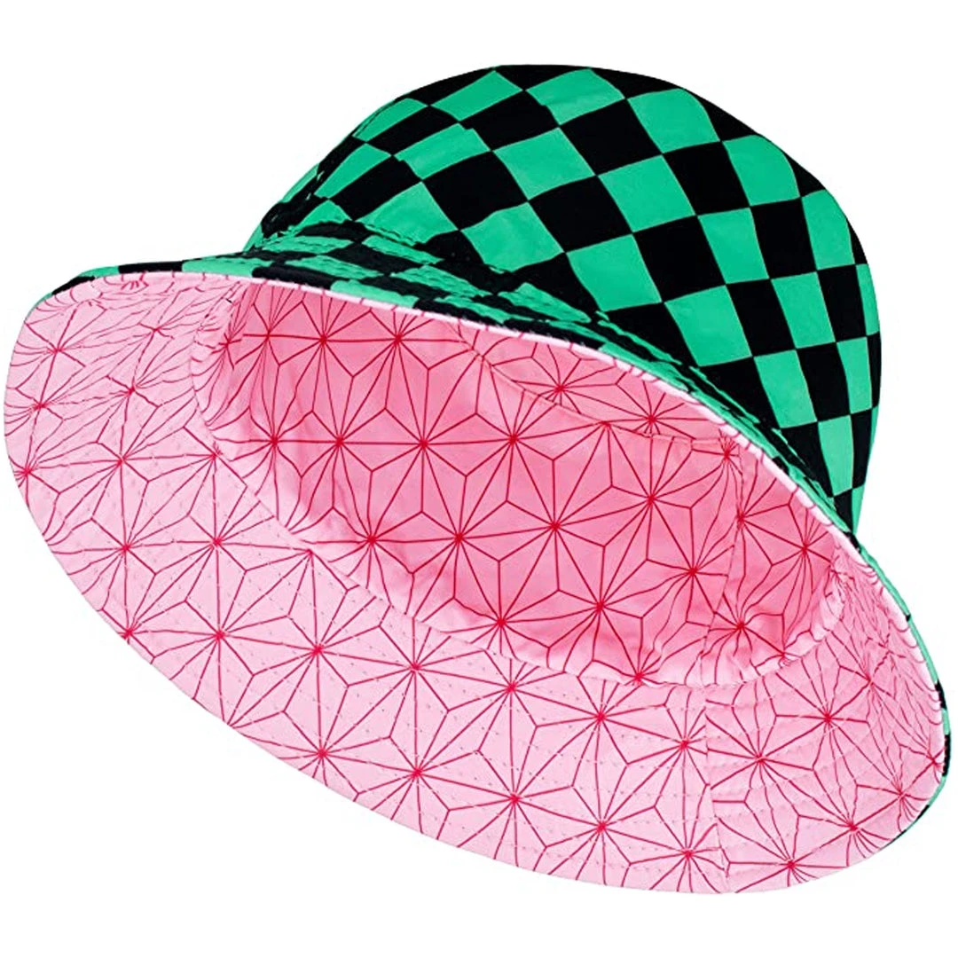 Mily Apparel Demon Slayer Tanjiro & Nezuko Haori Reversible Bucket Hat 4 Mily Apparel Demon Slayer Tanjiro & Nezuko Haori Reversible Bucket Hat