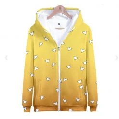 Mily Apparel Demon Slayer Zenitsu Haori Zip Up Hoodie