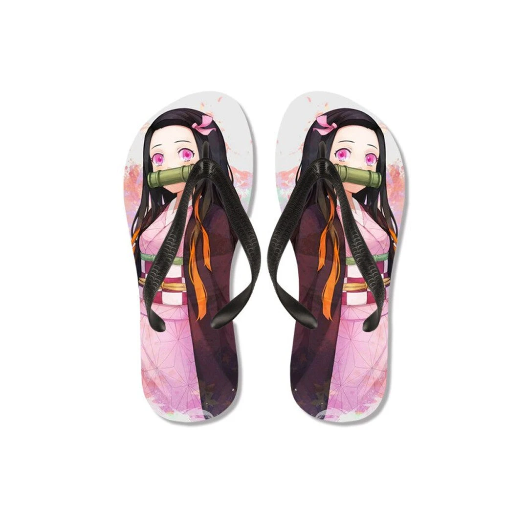 Mily Demon Slayer Nezuko Kamado Flip Flops 3 Mily Demon Slayer Nezuko Kamado Flip Flops