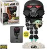 Entertainment Earth Funko Pop! #488 Star Wars: The Mandalorian Dark Trooper With Grogu Glow In The Dark - EE Exclusive