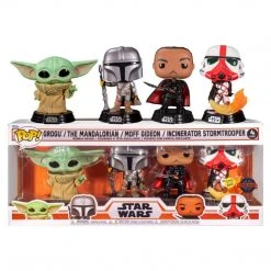 Funko Pop! Star Wars Mandalorian Grogu / The Mandalorian / Moff Gideon / Incinerator Stormtrooper 4 Pack - Special Edition Figures