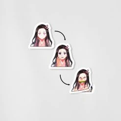 Mily Demon Slayer Nezuko Faces Lenticular Sticker