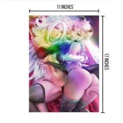 Mily Lifestyle Dragon Ball X My Hero Academia Android 21 & Mina Ashido Pin Up "11 X 17" Metallic Glossy Art Print