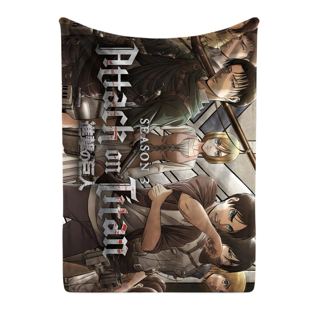 Mily Attack On Titan Season 3 Throw Blanket Lifestyle 3 Mily Attack On Titan Season 3 Throw Blanket Lifestyle