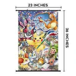 Mily Pokemon Paintbrush Collage 23 X 36 Inch Wall Scroll Poster